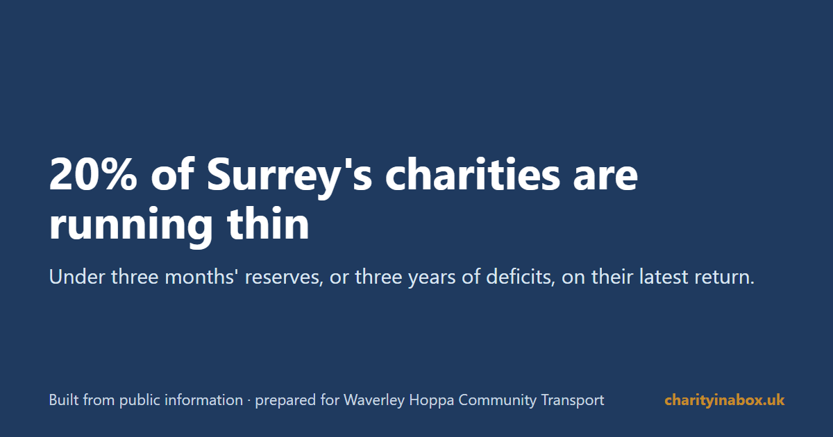 20% of Surrey's charities are running thin