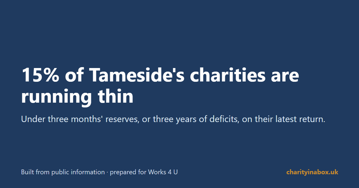 15% of Tameside's charities are running thin