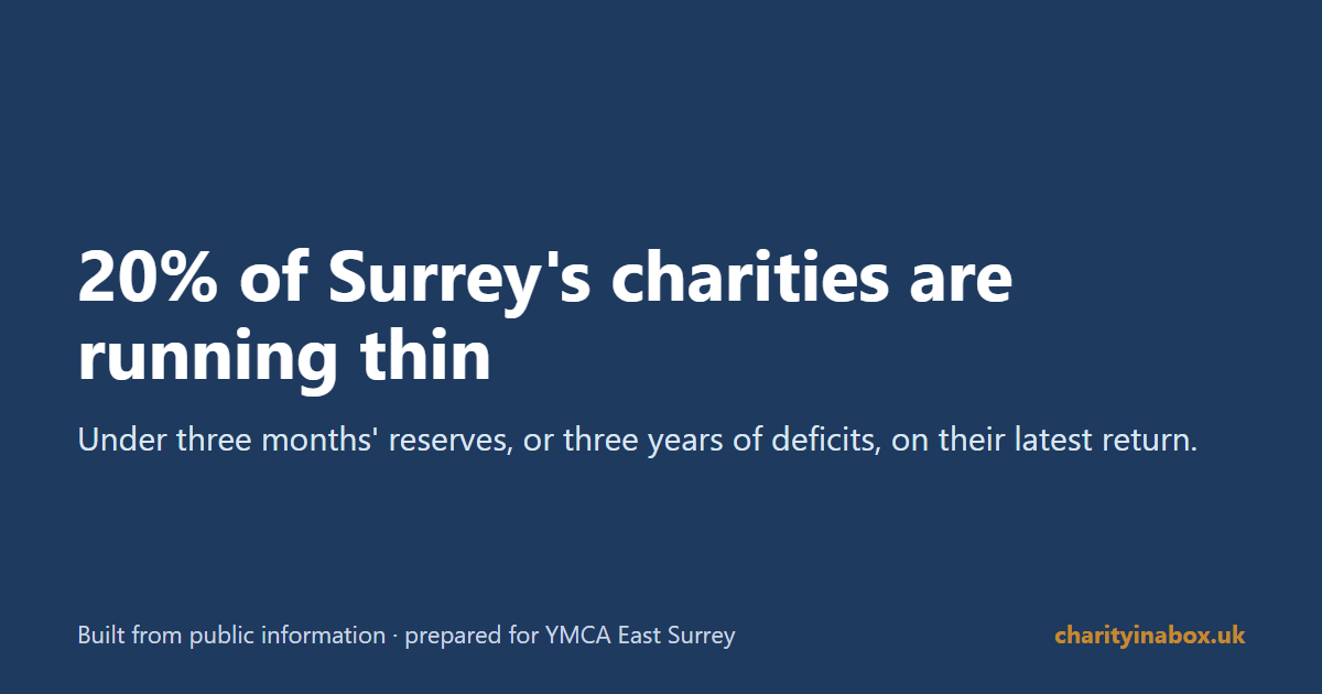 20% of Surrey's charities are running thin