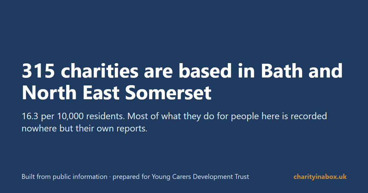 315 charities are based in Bath and North East Somerset
